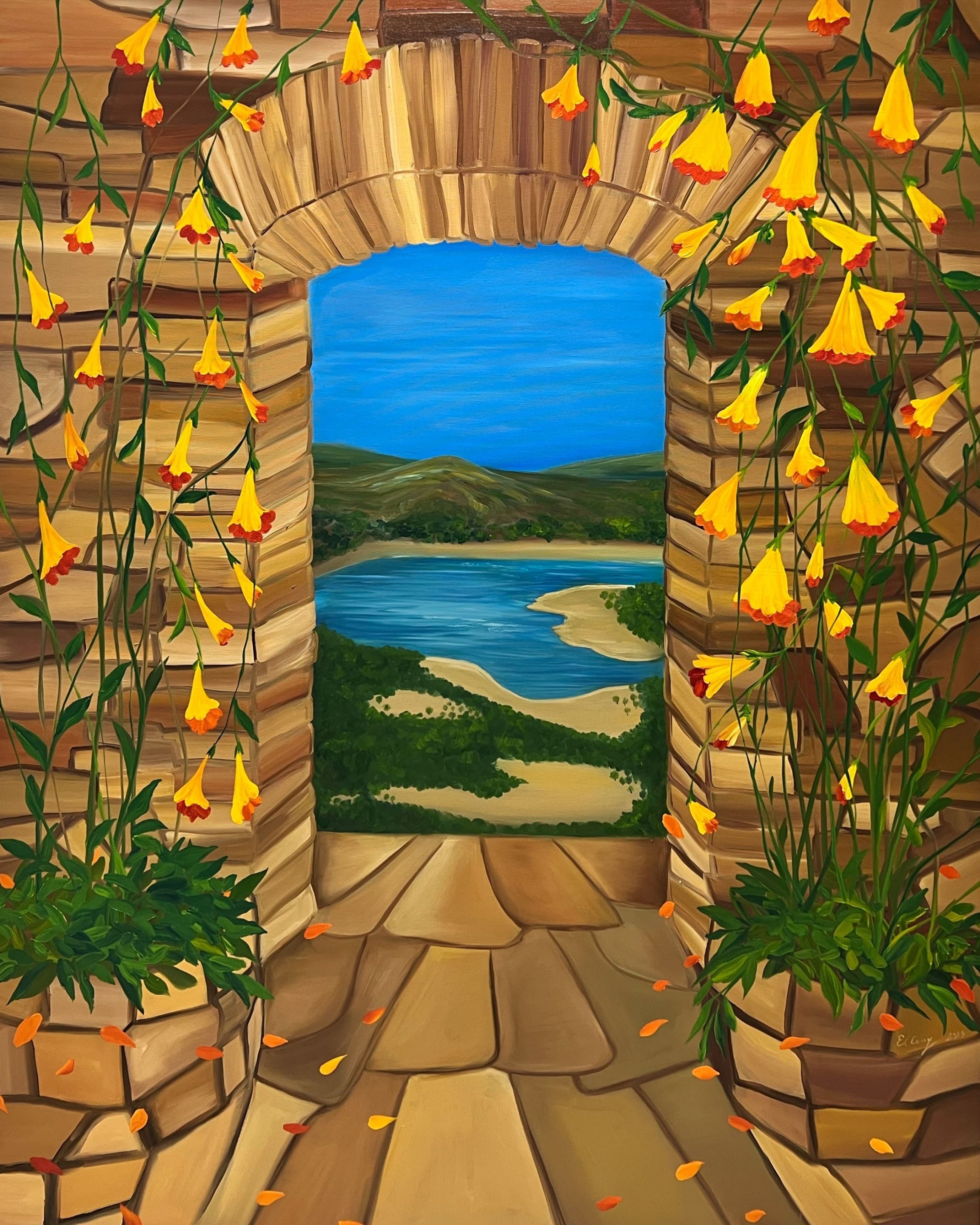 Balcon de los amorosos, 2024, oil on canvas, by Elleny Gherghe