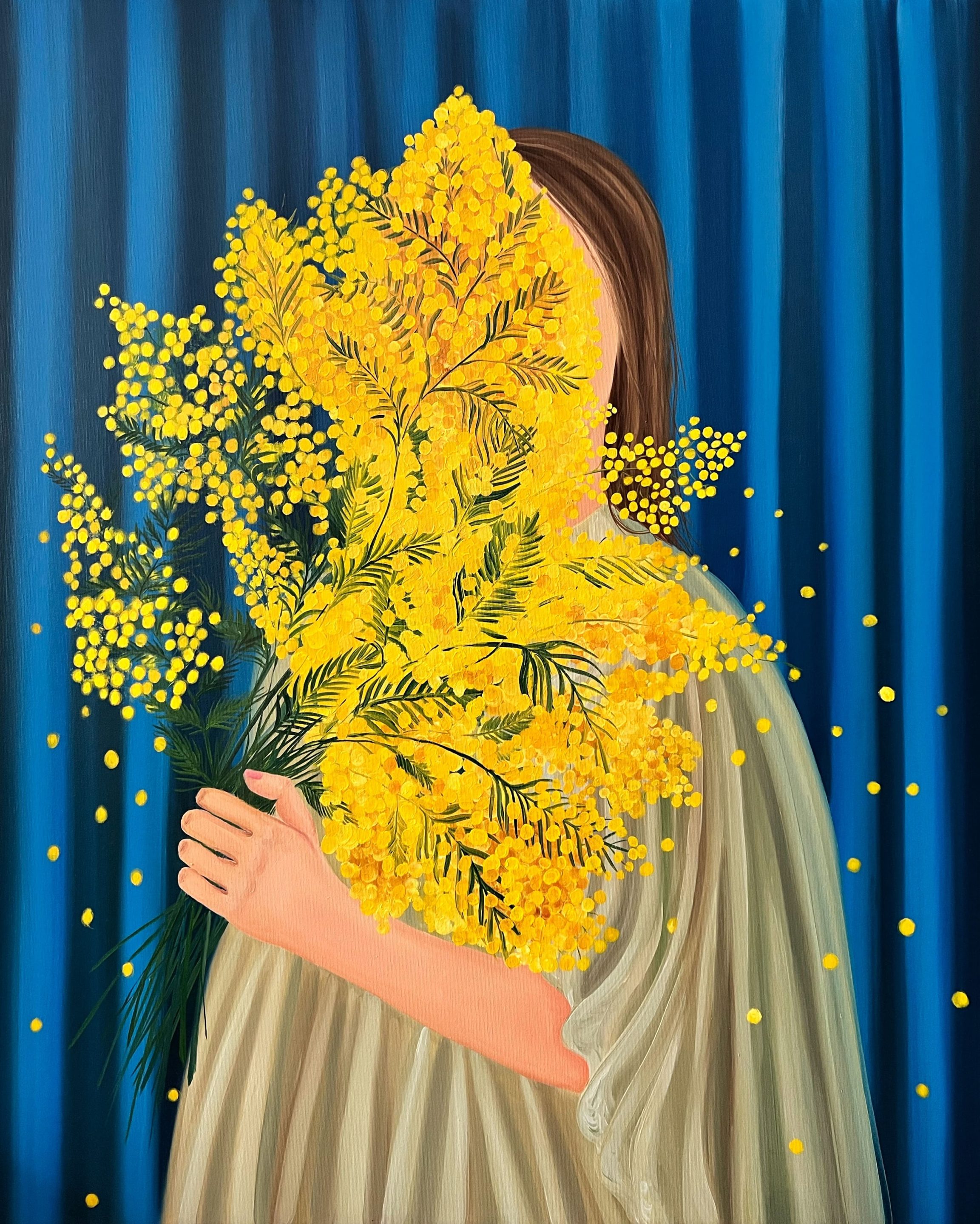 Mimosa, 2024, oil on canvas, by Elleny Gherghe