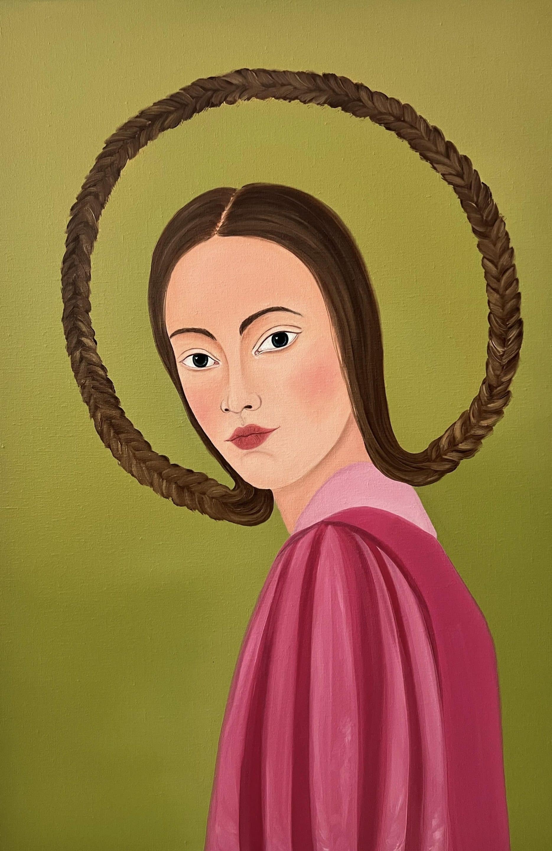 Holy hair, 2024, oil on canvas, by Elleny Gherghe