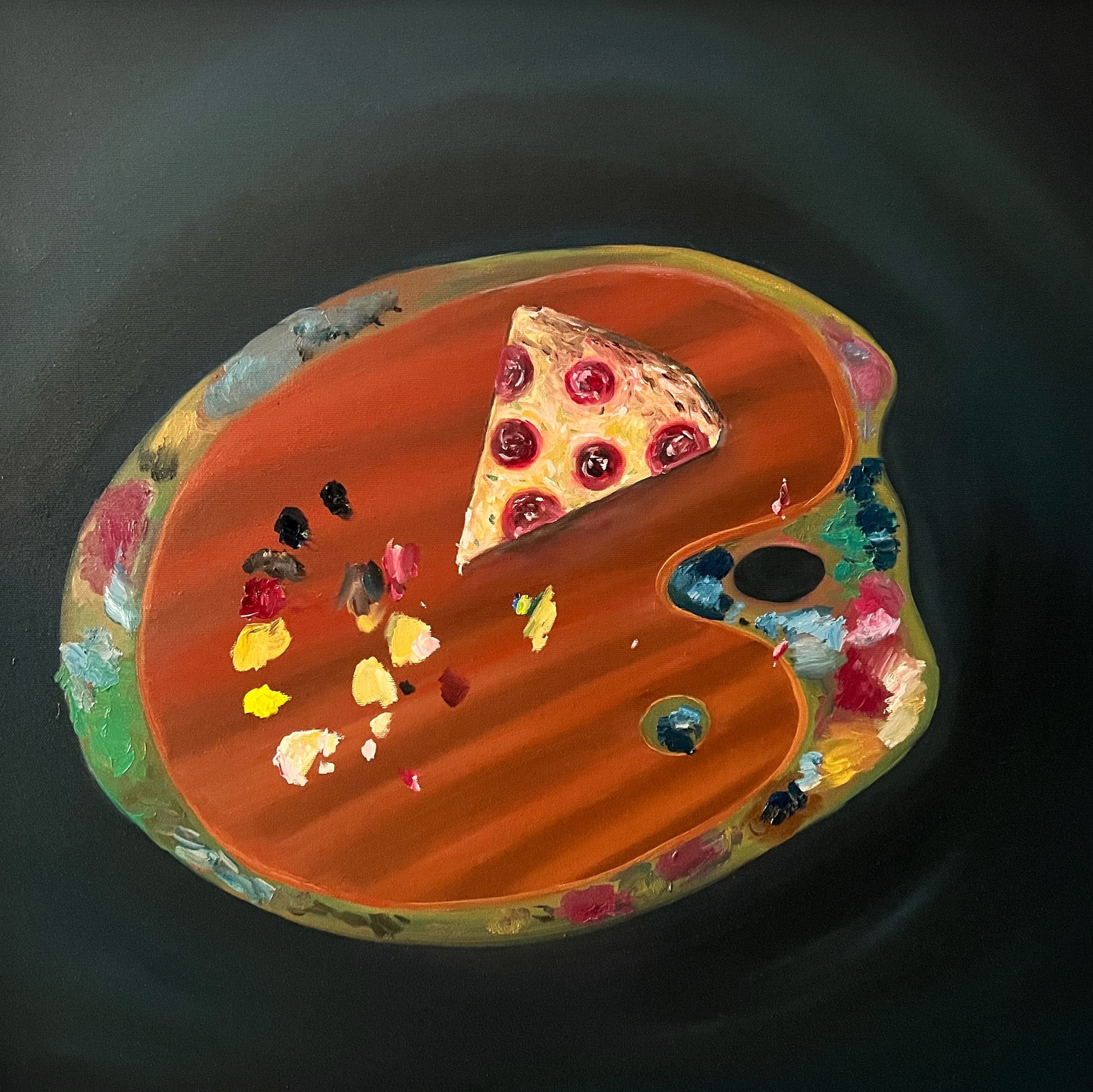 Artist’s dinner, 2023, oil on canvas, by Elleny Gherghe
