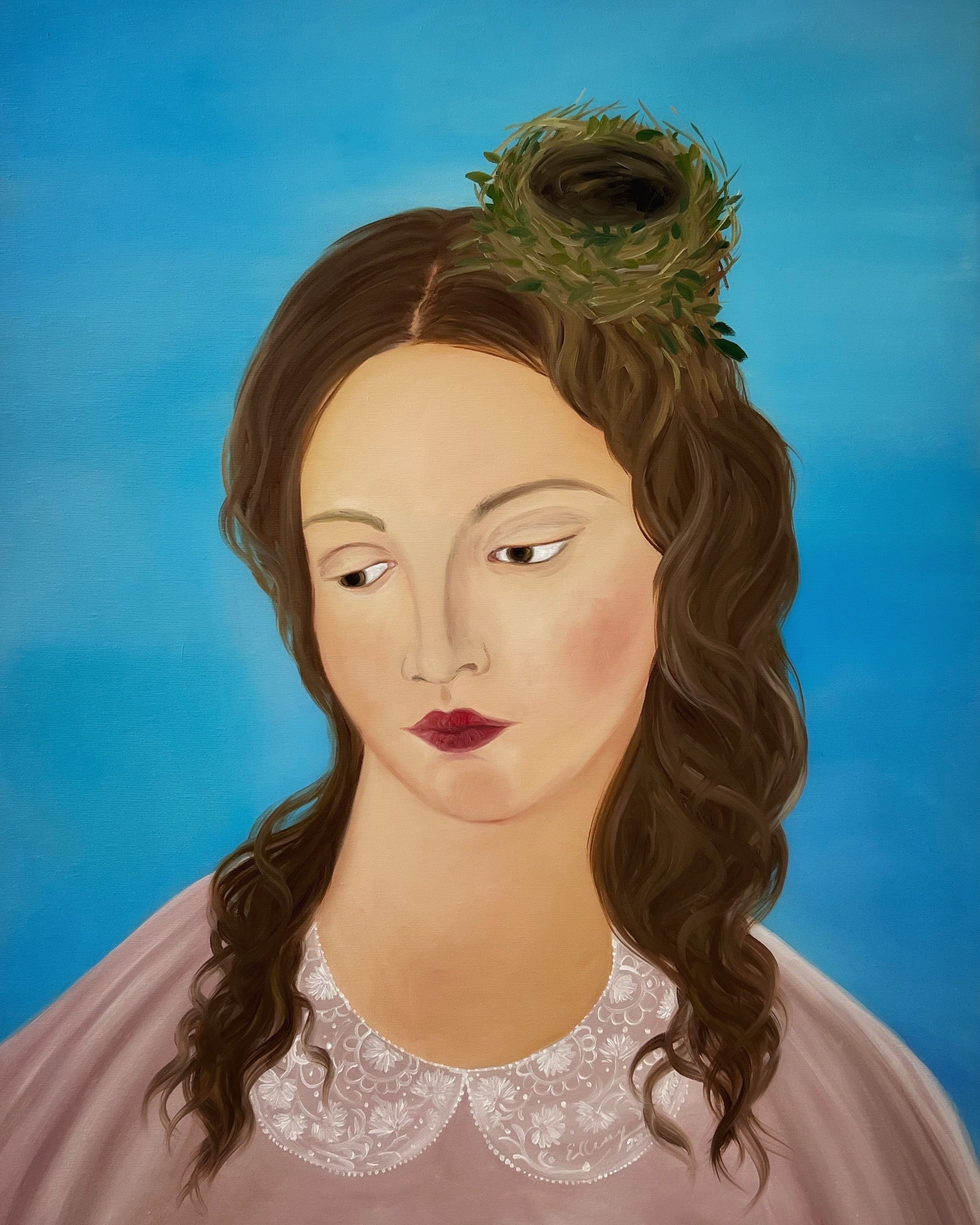 Feeling blue, 2022, oil on canvas, by Elleny Gherghe