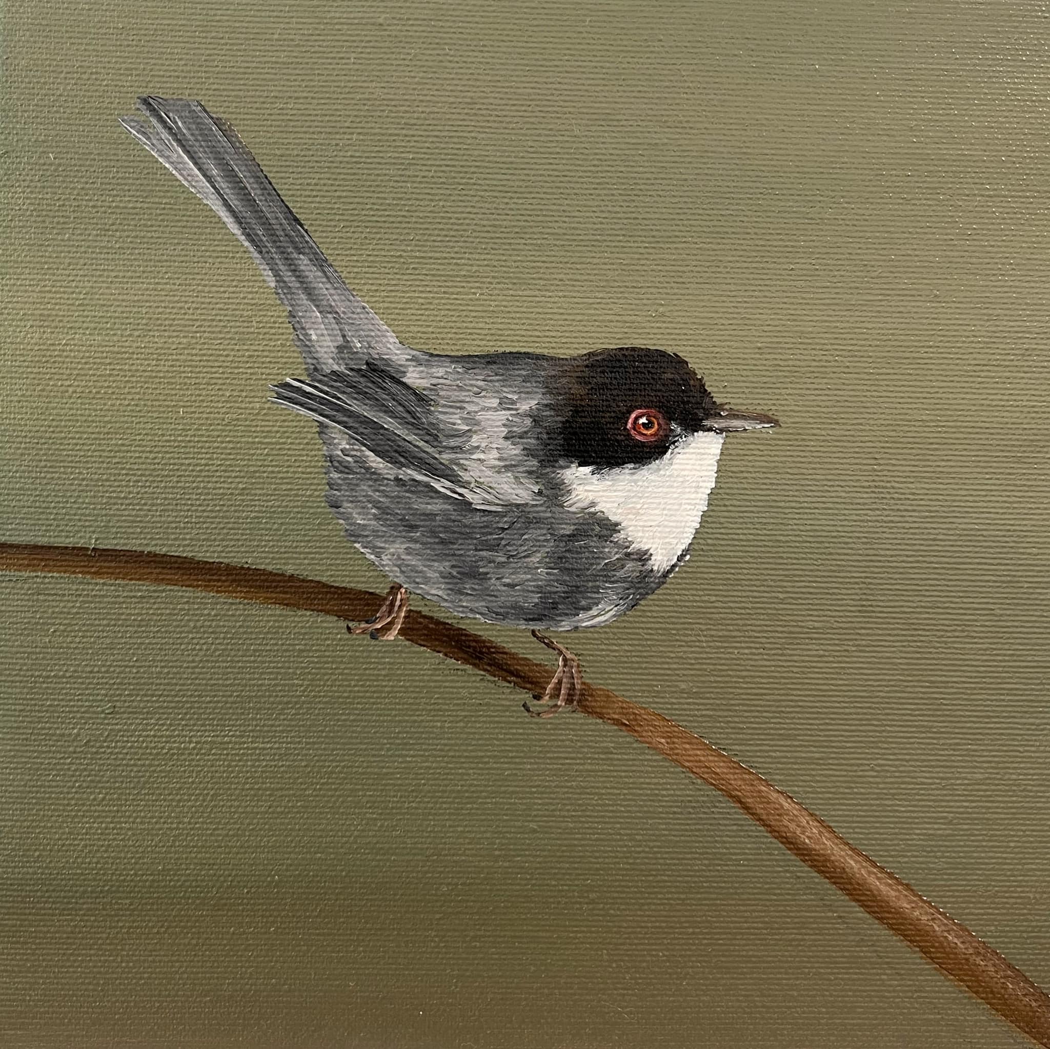 The bird with the red eyes, 2022, oil on canvas, by Elleny Gherghe