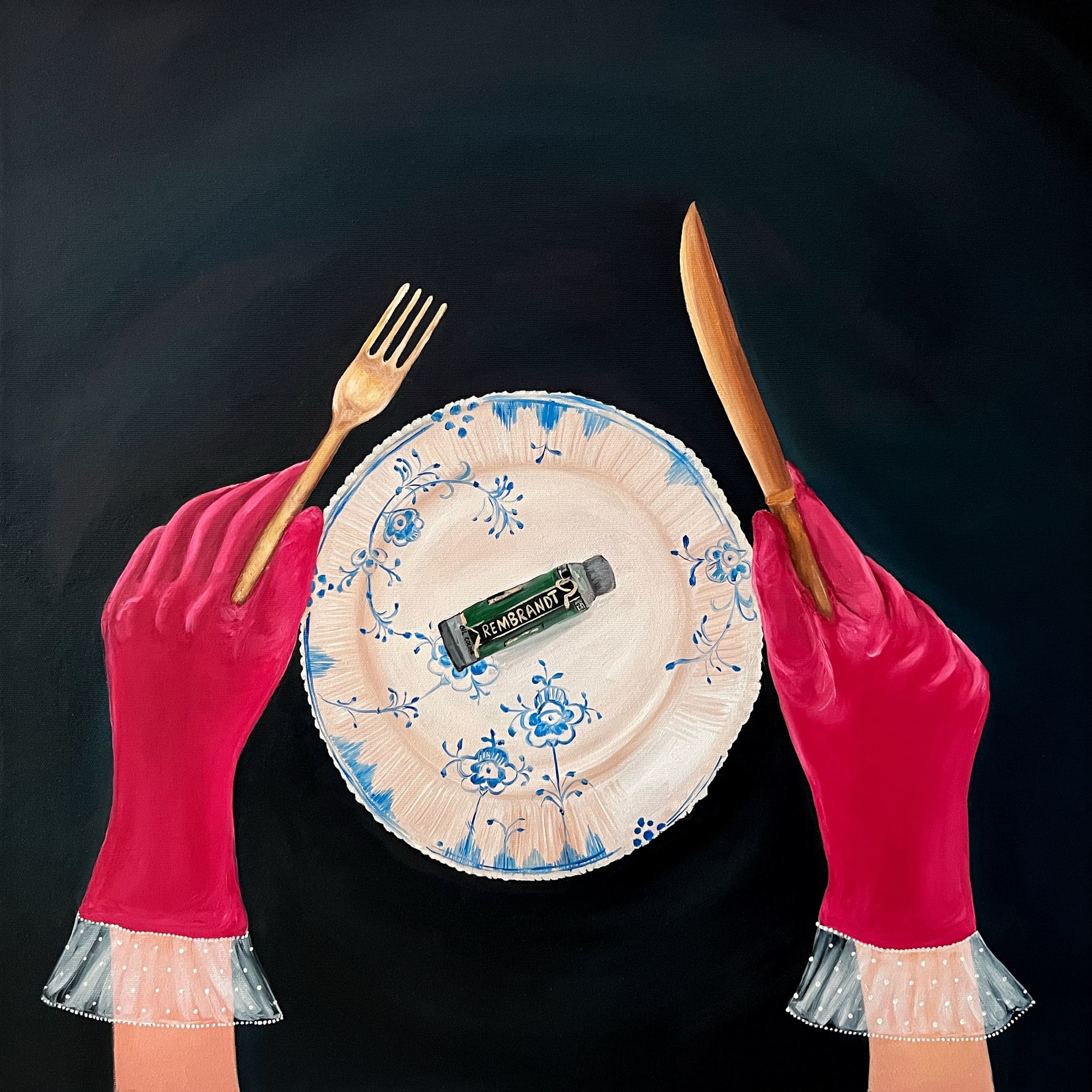 Artist’s breakfast, 2023, oil on canvas, by Elleny Gherghe