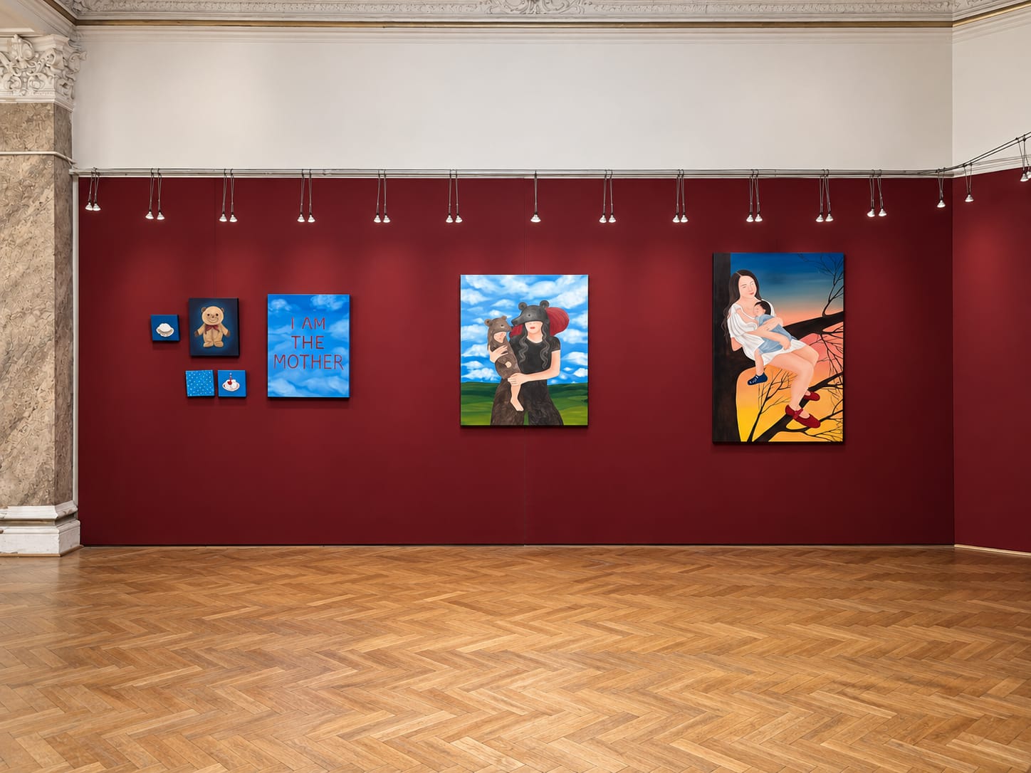 Installation view of Motherhood and the Beast Within at Ghika Palace