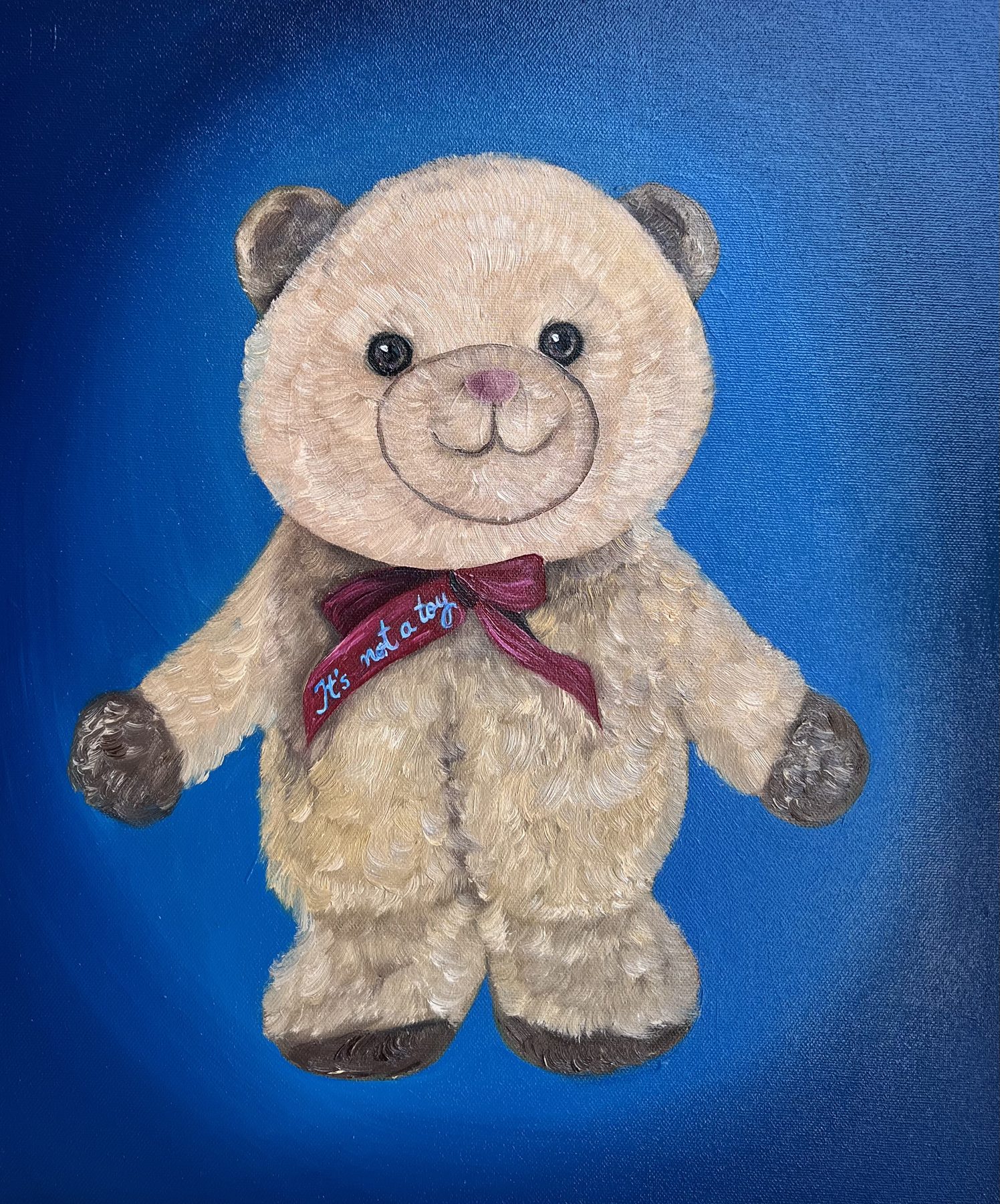 My Baby Is Not a Toy, 2026, oil on canvas, by Elleny Gherghe