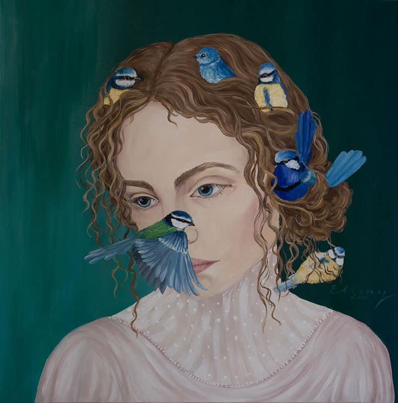 Miss Melancholia, 2019-2020, oil on canvas, by Elleny Gherghe