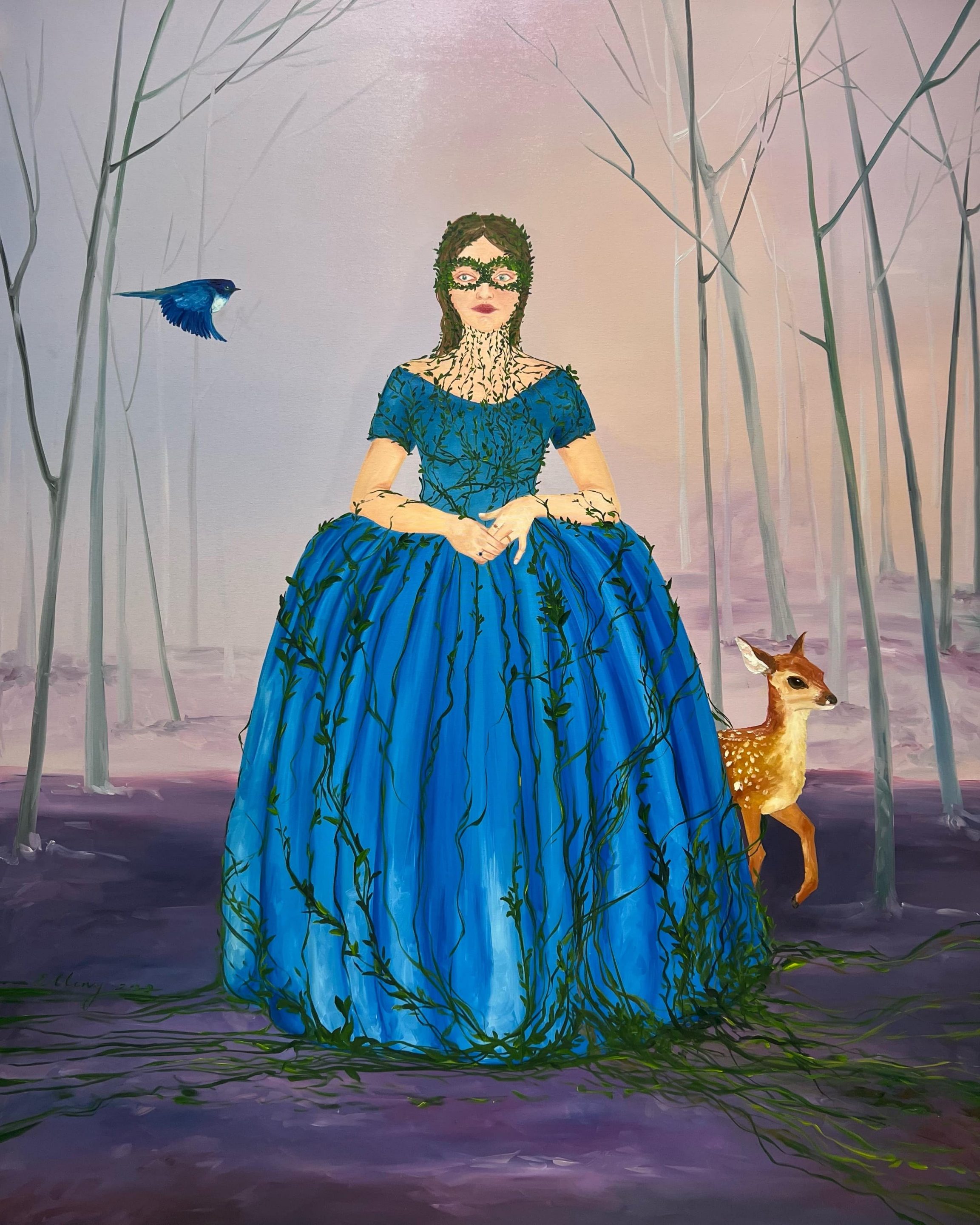 Magical forest, 2022, oil on canvas, by Elleny Gherghe