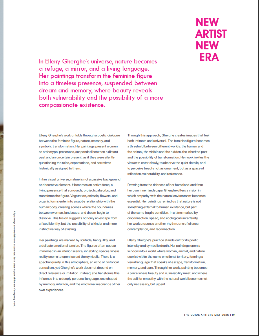The Guide Artists Magazine editorial article on Elleny Gherghe, page 91